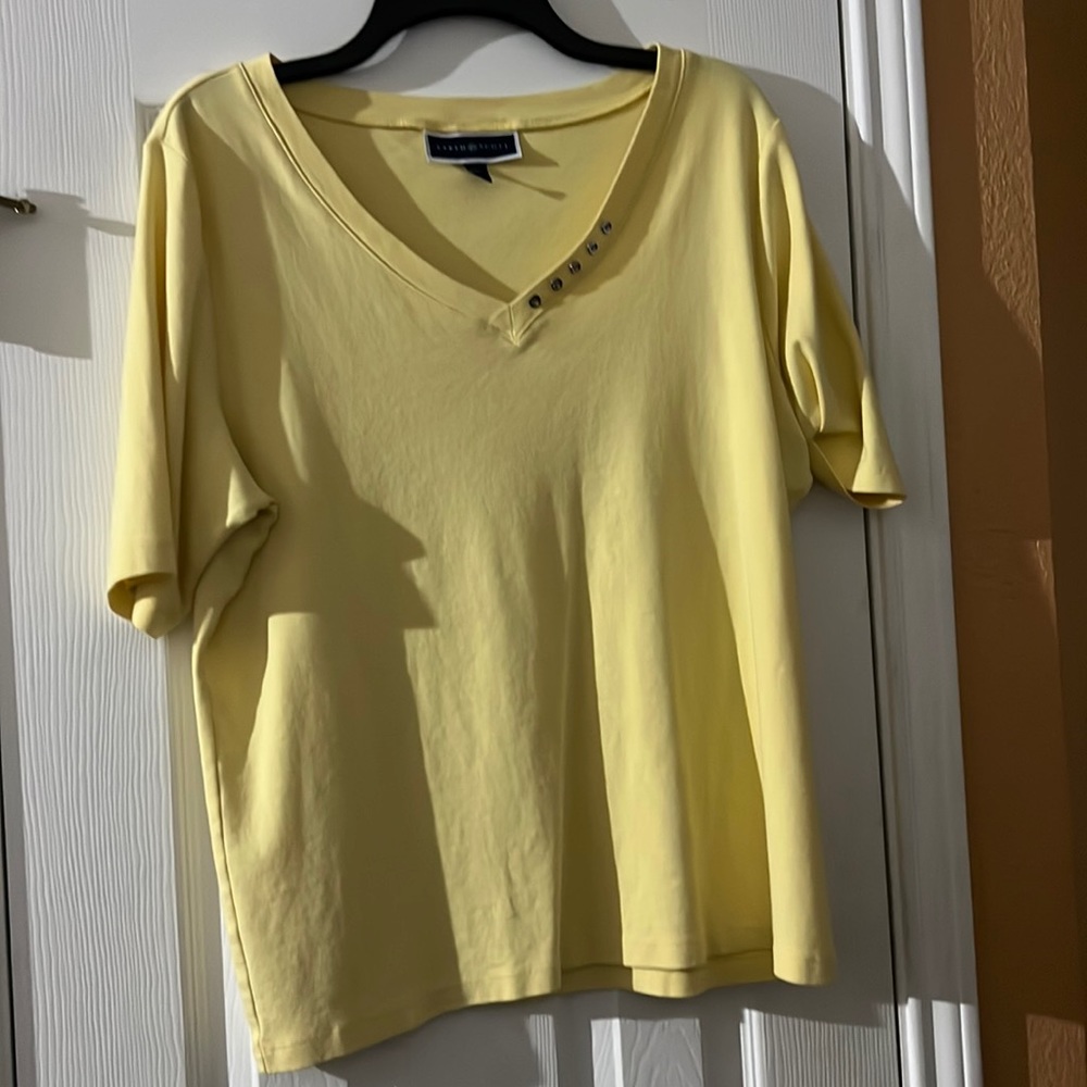 Lemon hued Karen Scott top